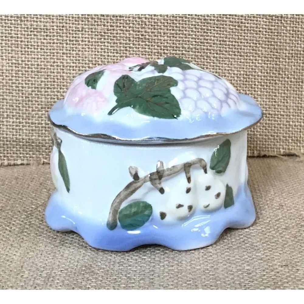 Vintage 3D Fruit Porcelain Trinket Dish Coastal Grandma Cottage Farm Core - Picture 7 of 8